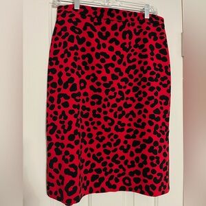 Ann Taylor red Animal print pencil Skirt Size 8 NWTS